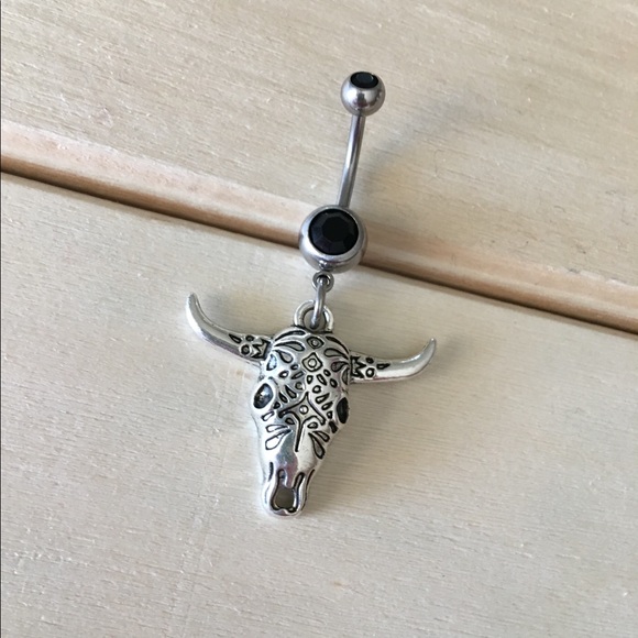 Jewelry - Boho Longhorn Skull Belly Button Ring